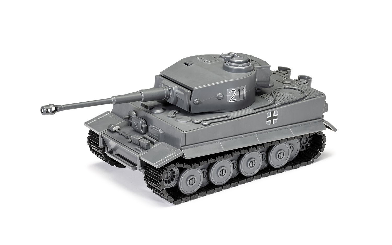 Skill 1 Model Kit Tiger I Tank "German Army" Snap Together Painted Plastic Model Tank Kit 1/35 Scale by Airfix Quickbuild - image 2