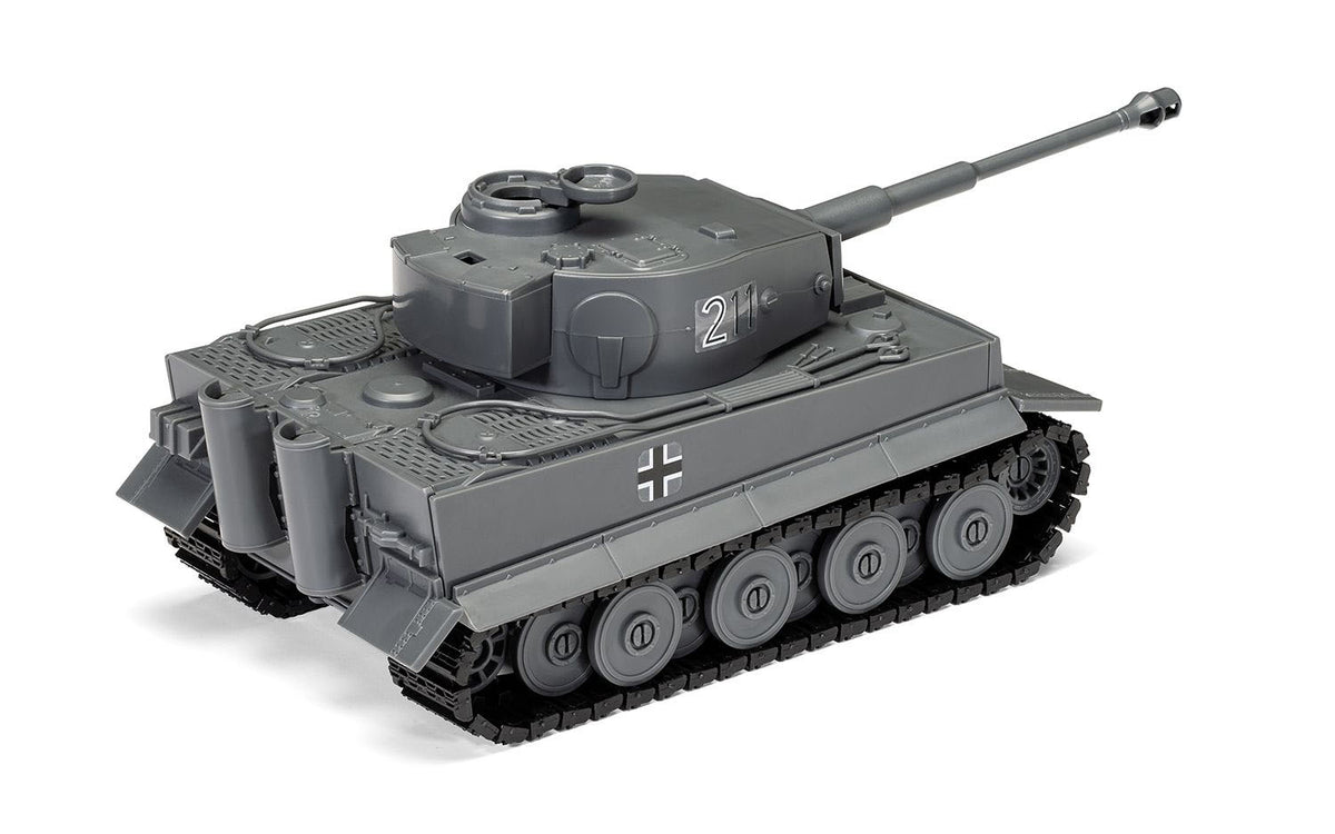 Skill 1 Model Kit Tiger I Tank "German Army" Snap Together Painted Plastic Model Tank Kit 1/35 Scale by Airfix Quickbuild - image 3