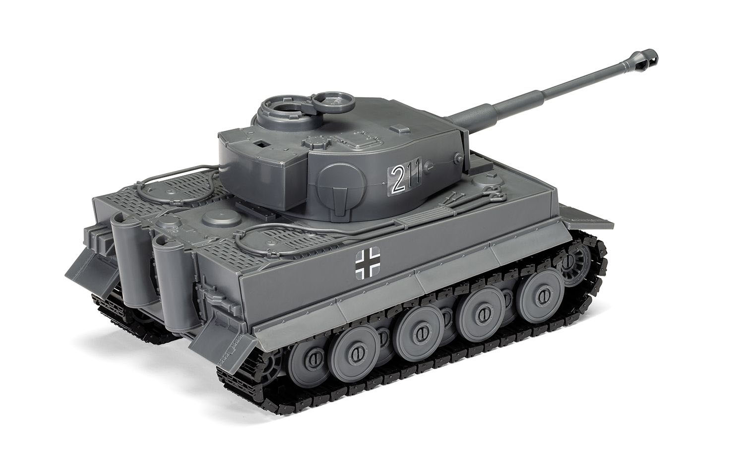 Skill 1 Model Kit Tiger I Tank "German Army" Snap Together Painted Plastic Model Tank Kit 1/35 Scale by Airfix Quickbuild - image 3