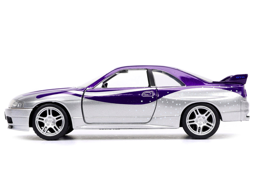 1995 Nissan Skyline GT-R (BCNR33) Purple and Silver Metallic "Fast & Furious" Series 1/32 Diecast Model Car by Jada - image 3