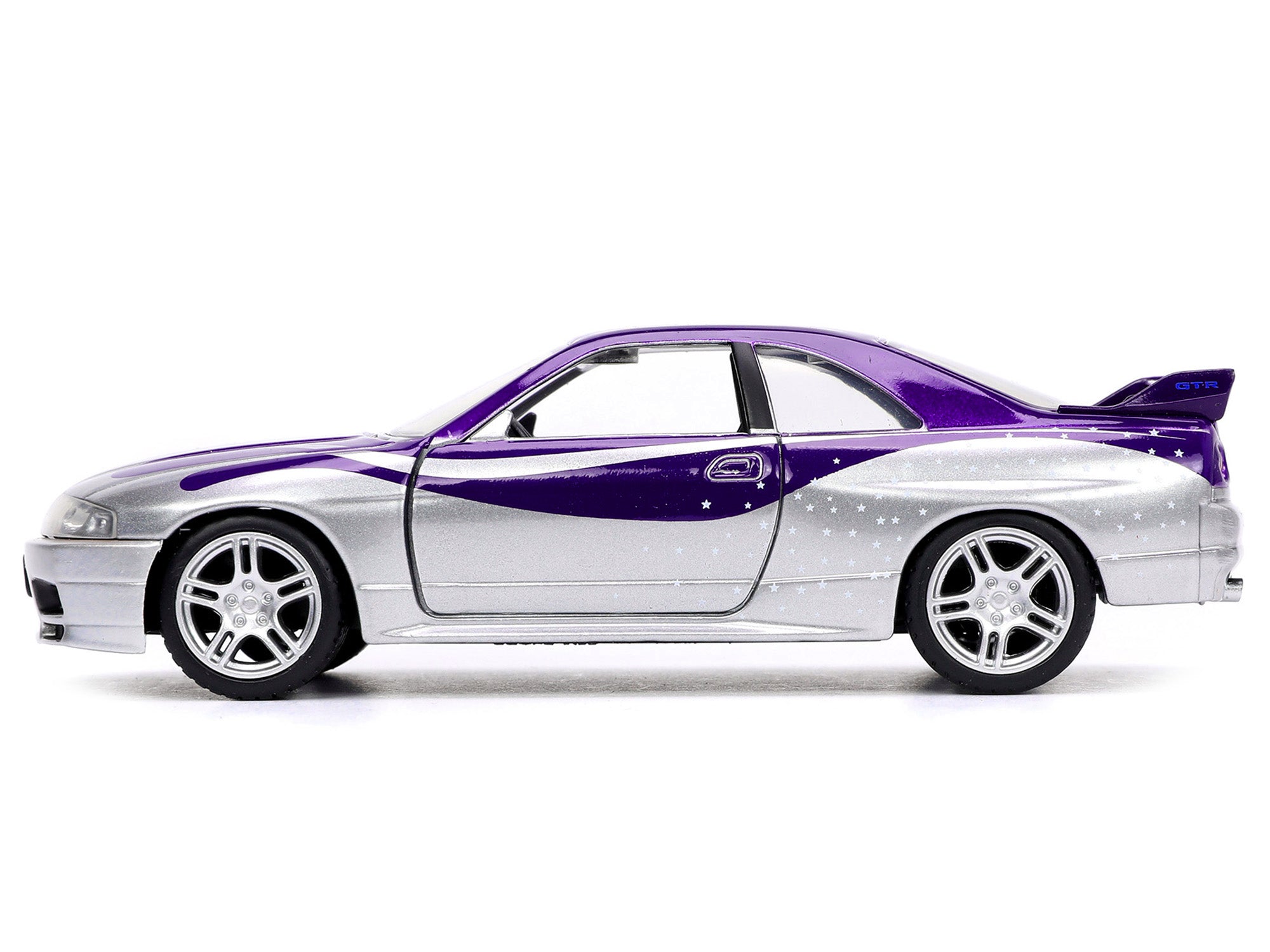 1995 Nissan Skyline GT-R (BCNR33) Purple and Silver Metallic "Fast & Furious" Series 1/32 Diecast Model Car by Jada - image 3