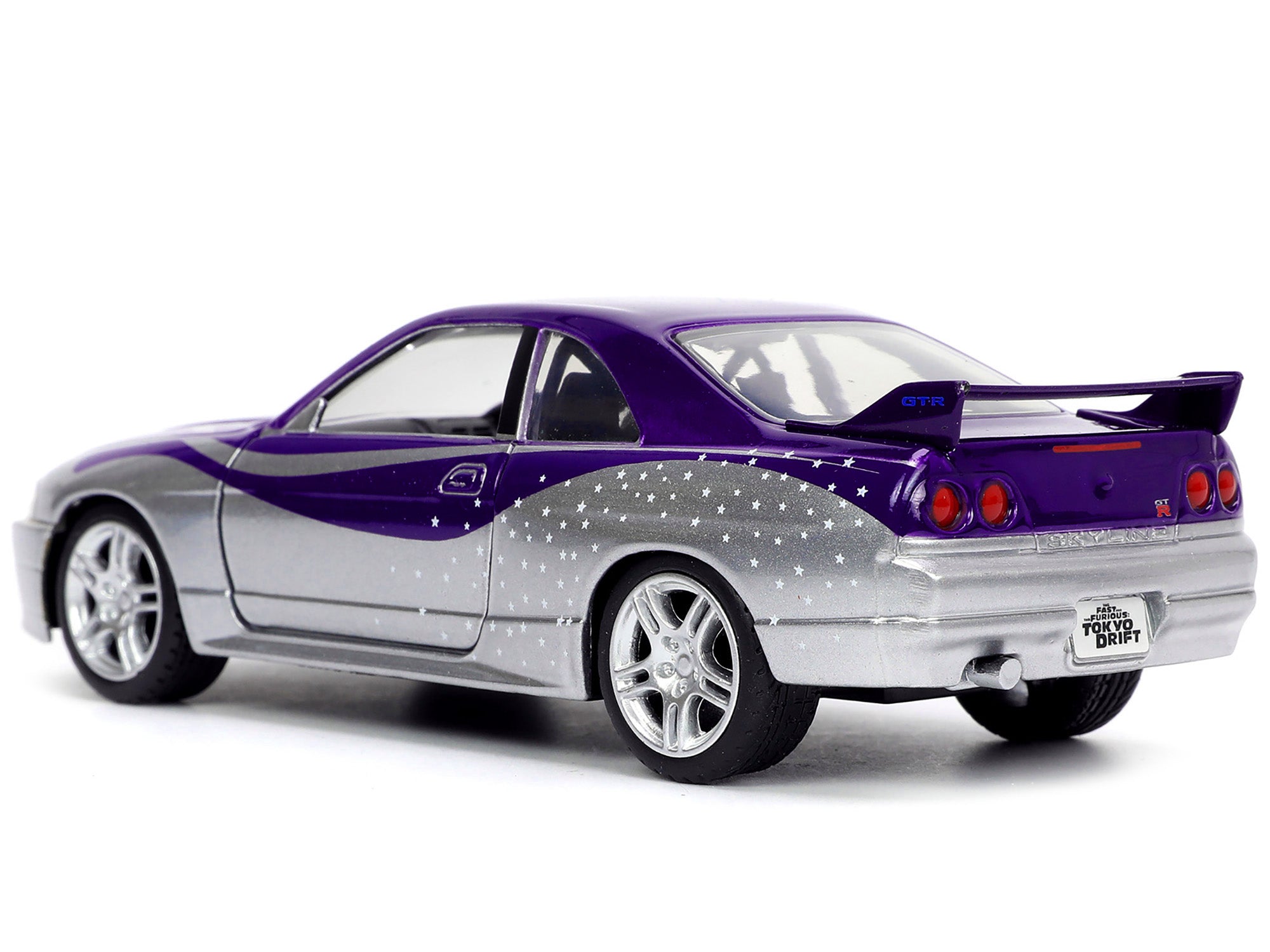 1995 Nissan Skyline GT-R (BCNR33) Purple and Silver Metallic "Fast & Furious" Series 1/32 Diecast Model Car by Jada - image 5