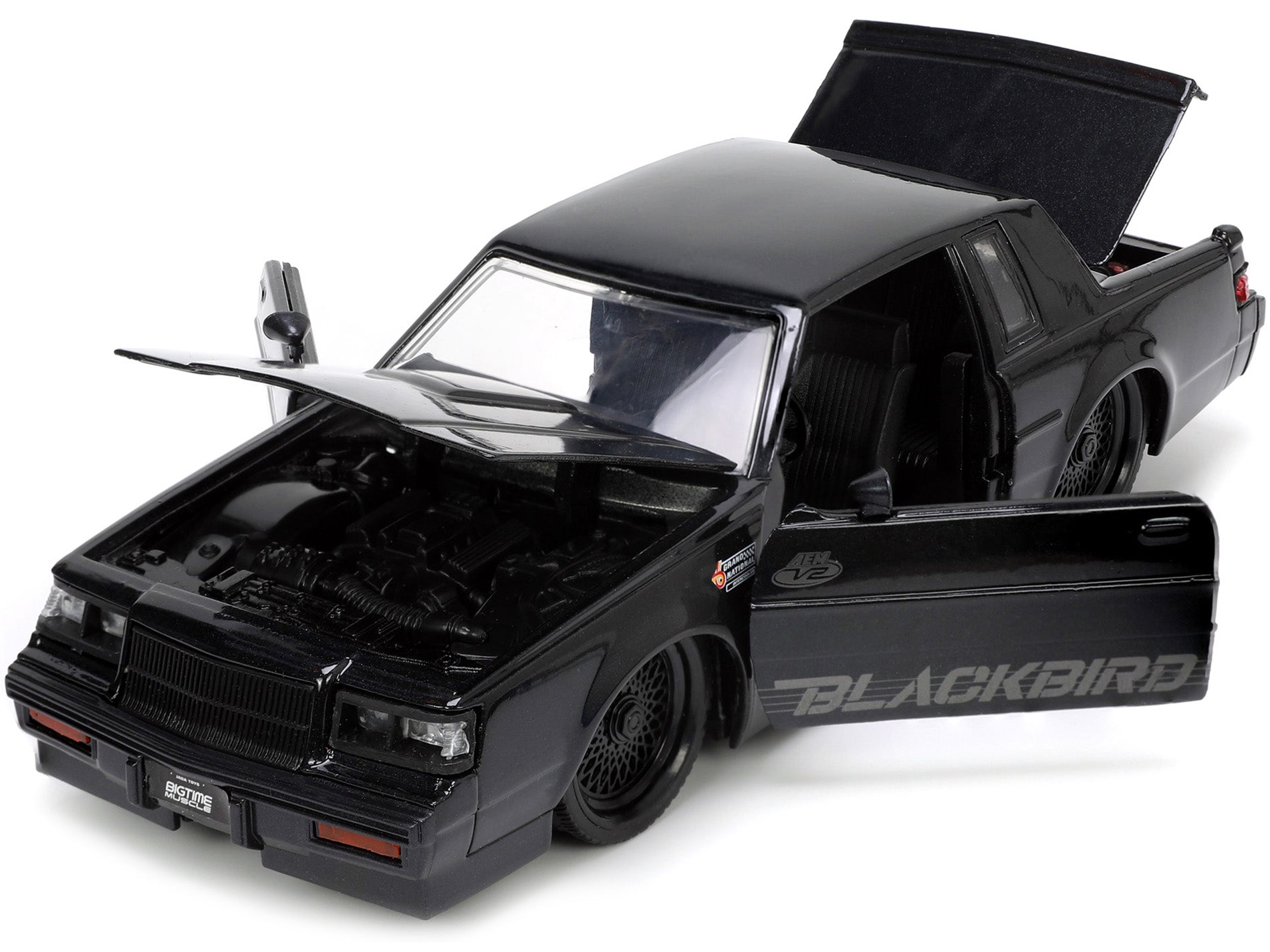 1987 Buick Grand National Black Metallic "Blackbird" "Bigtime Muscle" Series 1/24 Diecast Model Car by Jada - image 2