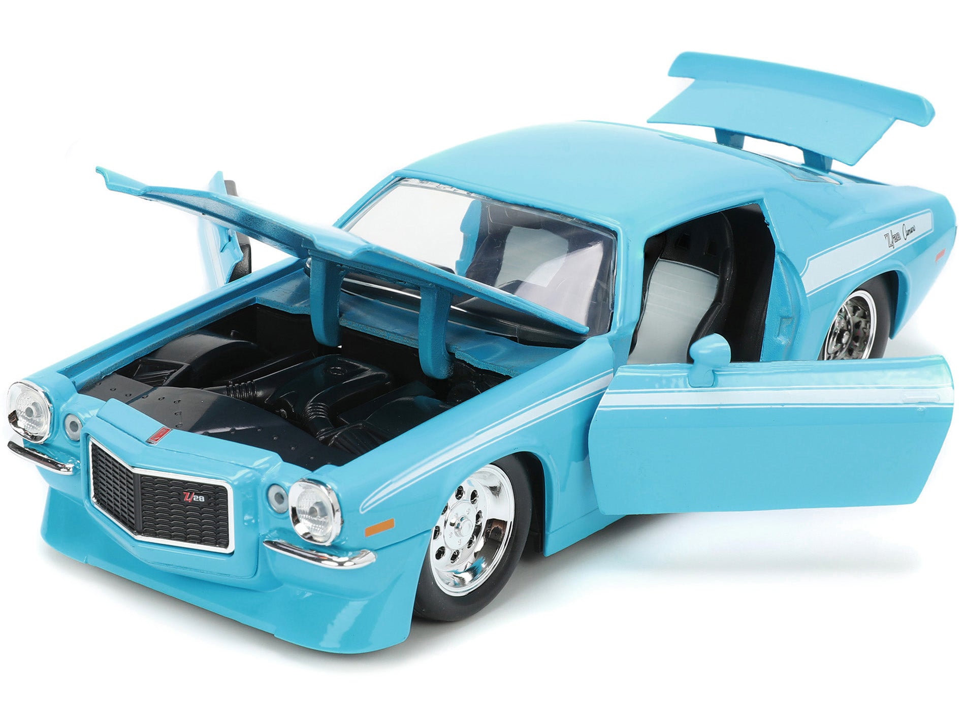 1971 Chevrolet Camaro Z/28 Light Blue with White Stripes "Bigtime Muscle" Series 1/24 Diecast Model Car by Jada - image 2