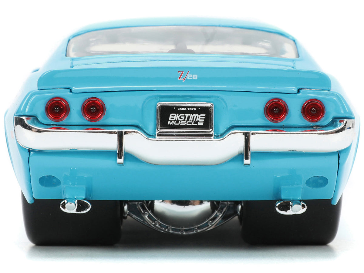 1971 Chevrolet Camaro Z/28 Light Blue with White Stripes "Bigtime Muscle" Series 1/24 Diecast Model Car by Jada - image 5