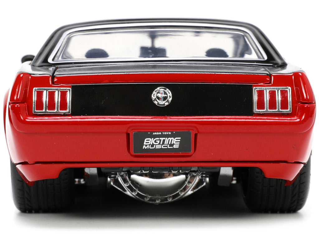 1965 Ford Mustang Custom Red and Black "Bigtime Muscle" Series 1/24 Diecast Model Car by Jada - image 5