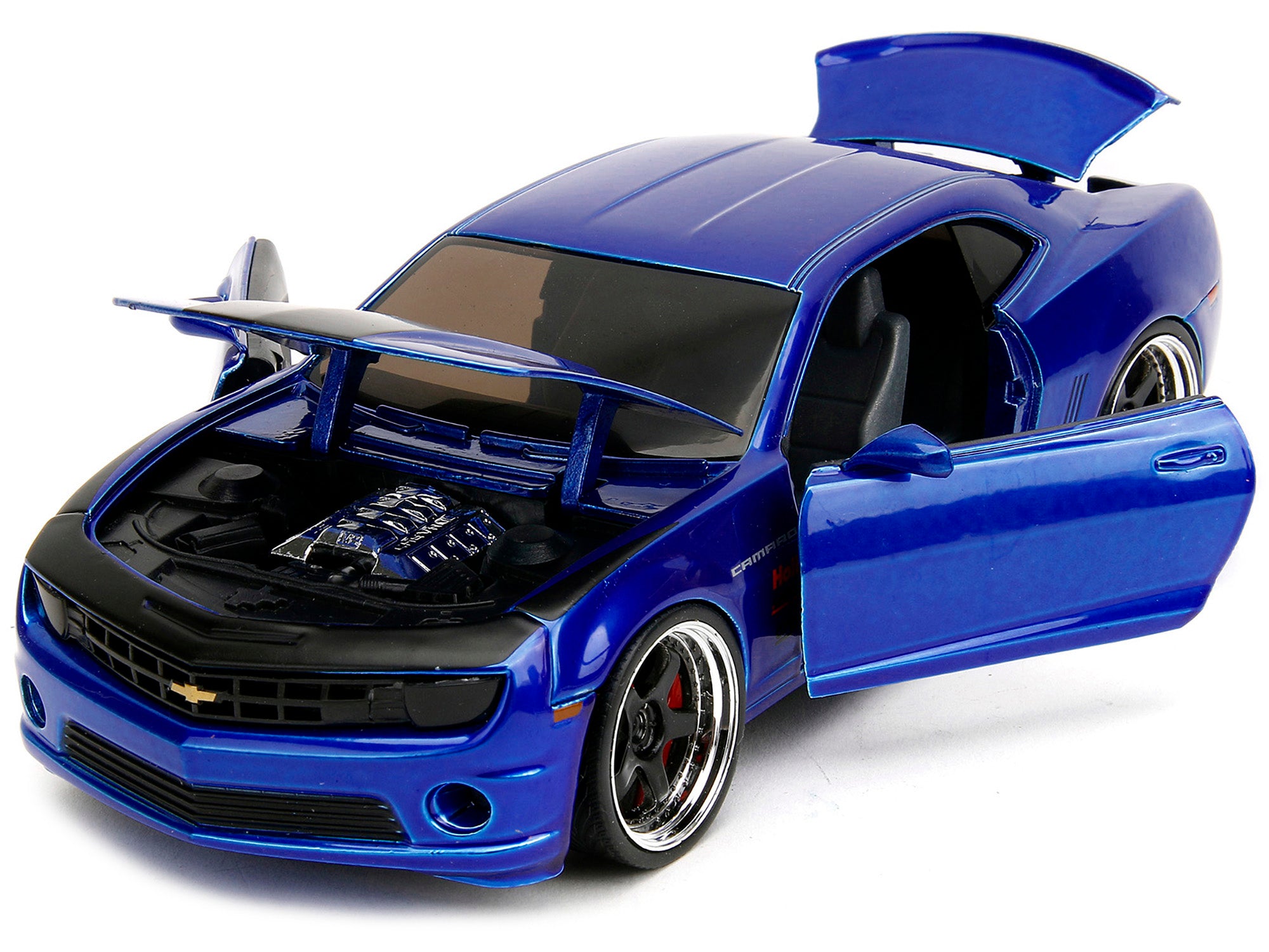 2010 Chevrolet Camaro Candy Blue with Black Hood "Bigtime Muscle" Series 1/24 Diecast Model Car by Jada - image 2