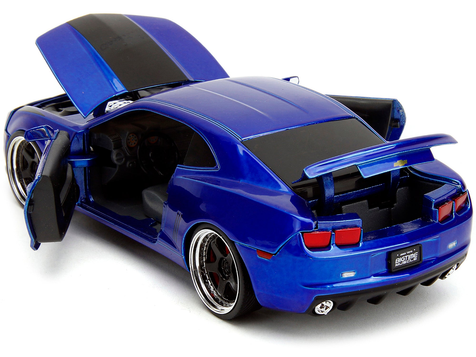 2010 Chevrolet Camaro Candy Blue with Black Hood "Bigtime Muscle" Series 1/24 Diecast Model Car by Jada - image 4