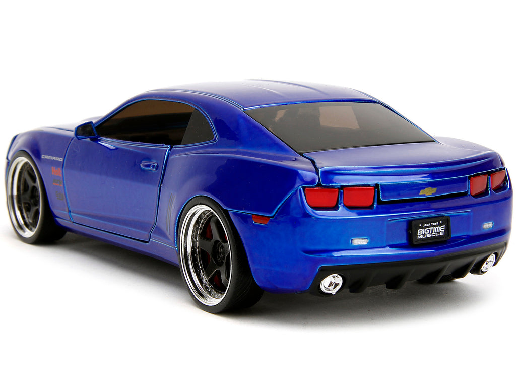 2010 Chevrolet Camaro Candy Blue with Black Hood "Bigtime Muscle" Series 1/24 Diecast Model Car by Jada - image 5