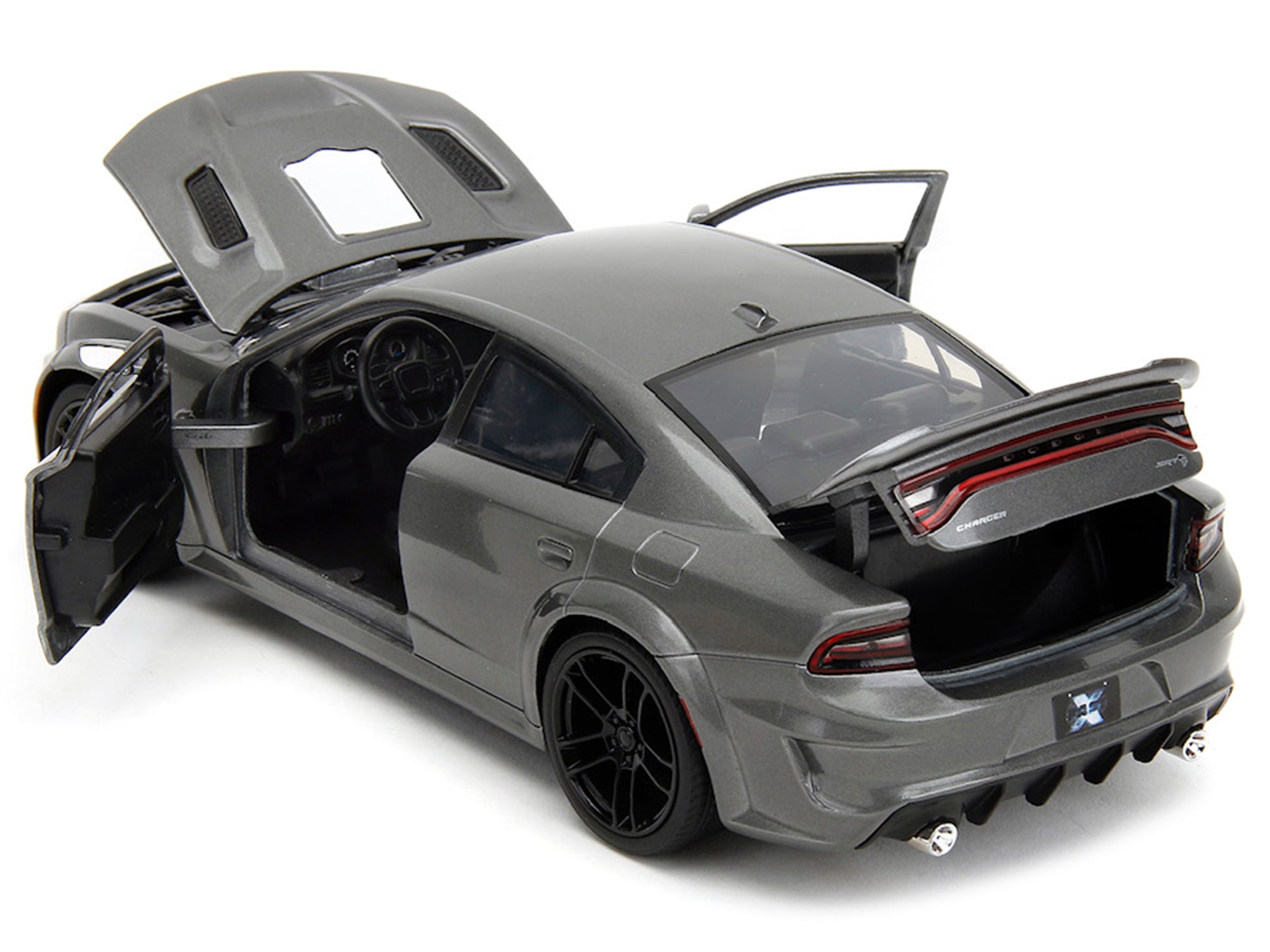 2021 Dodge Charger SRT Hellcat Gray Metallic "Fast X" (2023) Movie "Fast & Furious" Series 1/24 Diecast Model Car by Jada - image 2