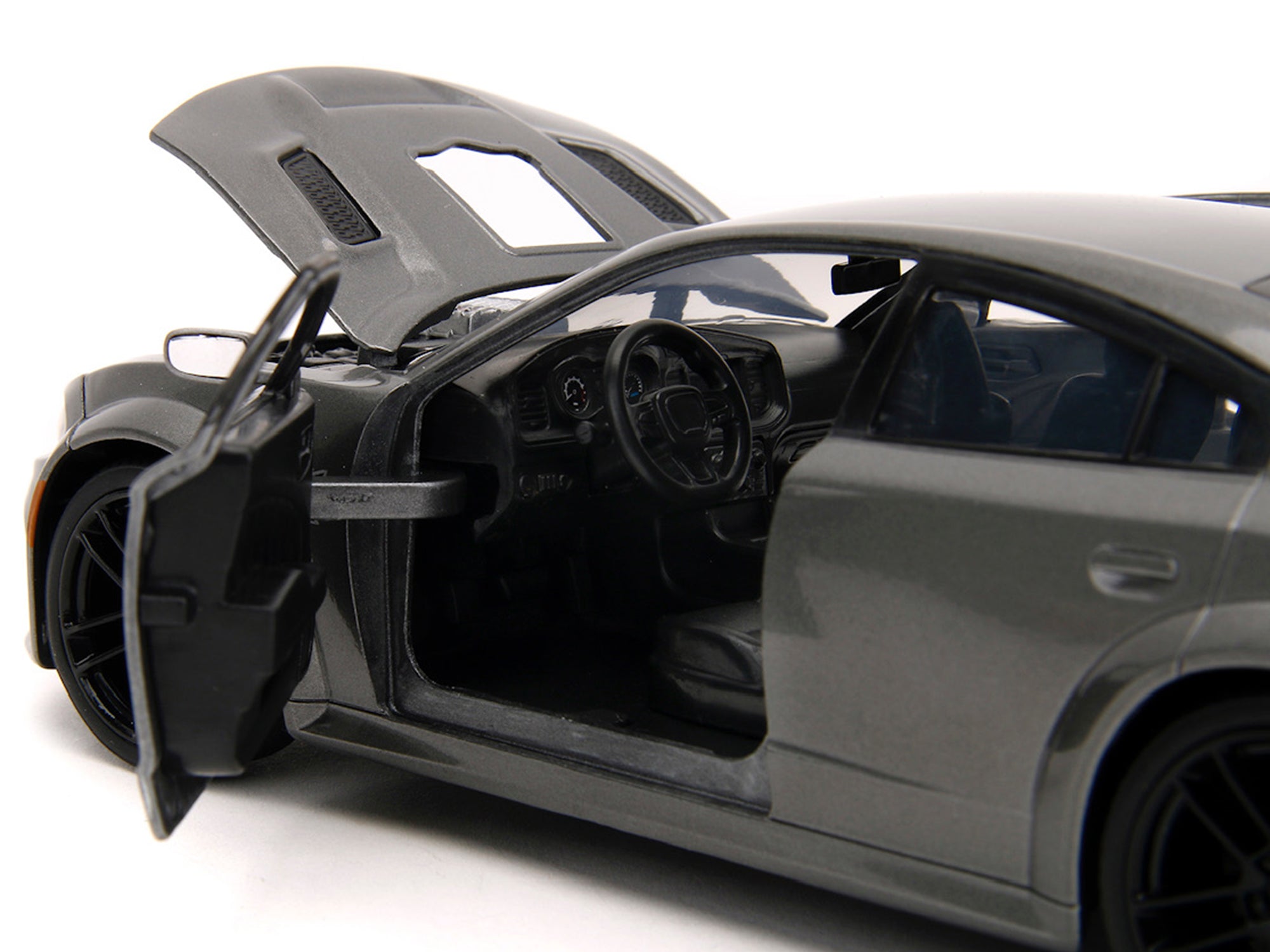 2021 Dodge Charger SRT Hellcat Gray Metallic "Fast X" (2023) Movie "Fast & Furious" Series 1/24 Diecast Model Car by Jada - image 3