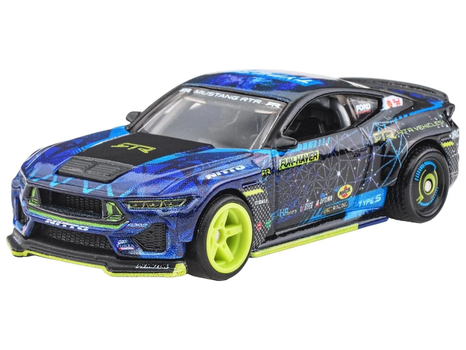 2024 Ford Mustang RTR Spec 5-FD Dark Blue with Graphics "Circuit Legends" Series Diecast Model Car by Hot Wheels - image 2