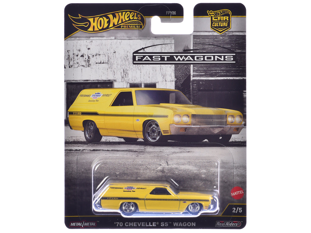 1970 Chevrolet Chevelle SS Wagon "Yenko" Yellow "Fast Wagons" Series Diecast Model Car by Hot Wheels - image 3