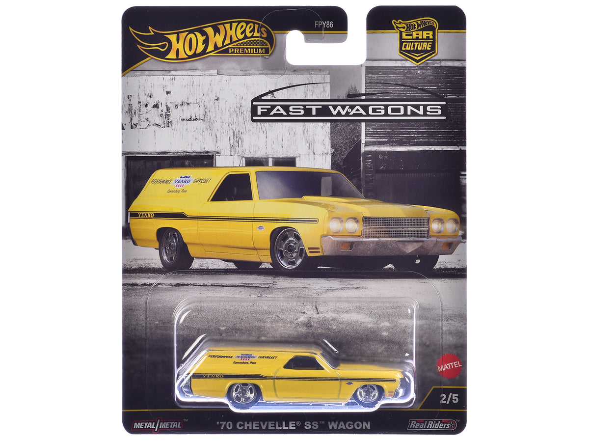 1970 Chevrolet Chevelle SS Wagon "Yenko" Yellow "Fast Wagons" Series Diecast Model Car by Hot Wheels - image 3