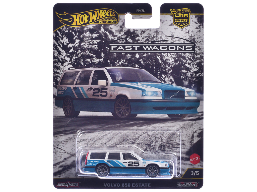 Volvo 850 Estate Wagon #25 Blue and White "Fast Wagons" Series Diecast Model Car by Hot Wheels - image 3