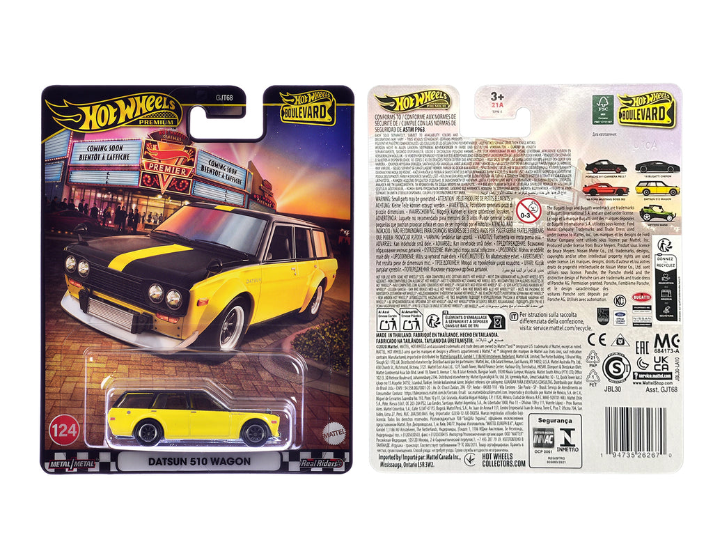 Datsun 510 Wagon Yellow and Black "Boulevard" Series Diecast Model Car by Hot Wheels - image 3