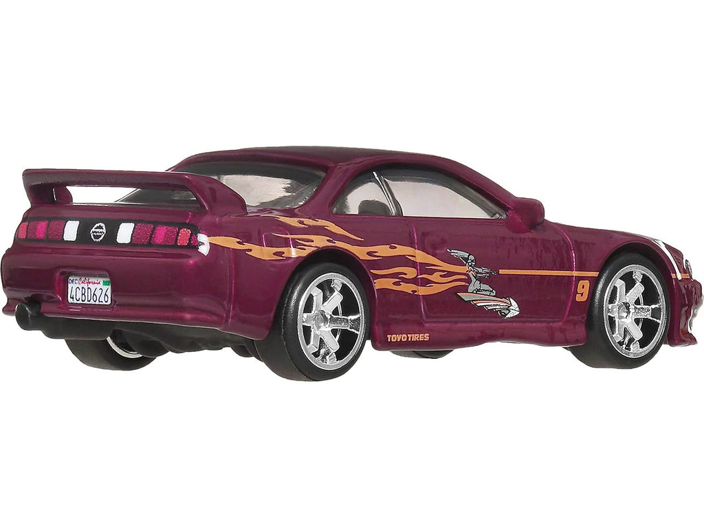 Nissan 240SX (S14) RHD (Right Hand Drive) Maroon with Graphics "The Fast and the Furious" (2001) Movie "Fast & Furious" Series Diecast Model Car by Hot Wheels - image 3
