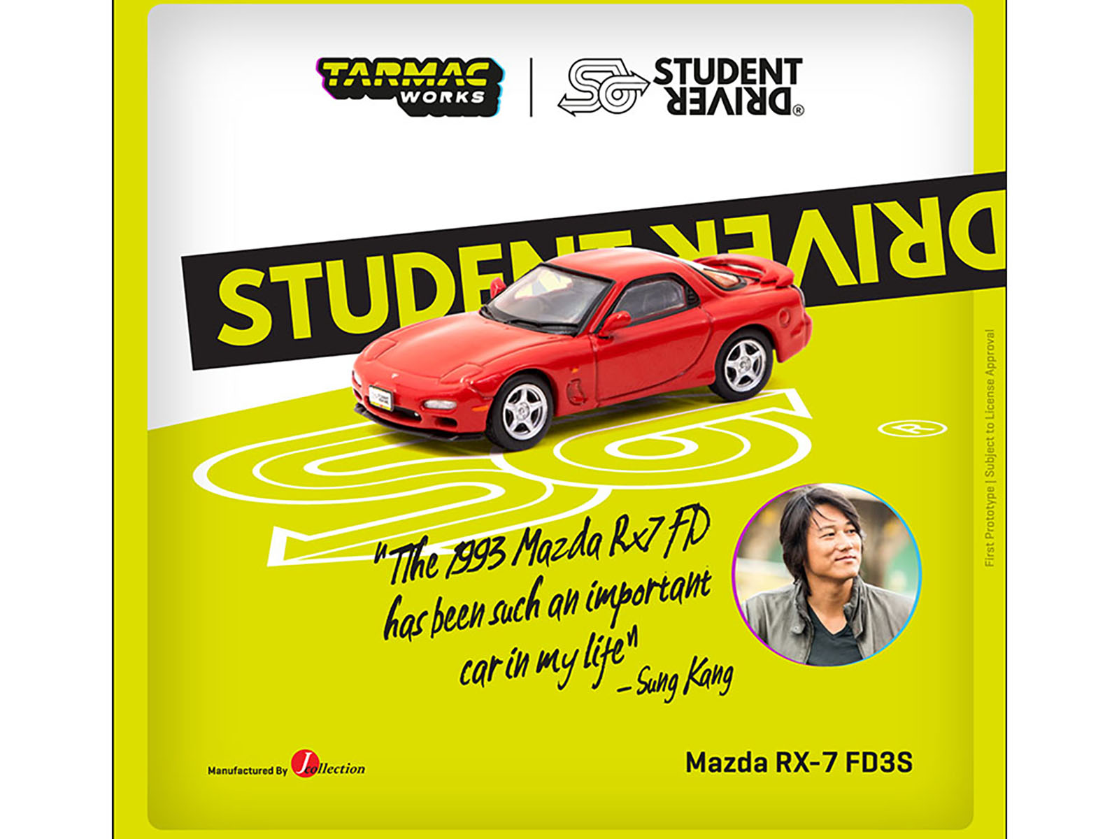 Mazda RX-7 FD3S RHD (Right Hand Drive) Red "Student Driver" "J Collection" Series 1/64 Diecast Model by Tarmac Works - image 3