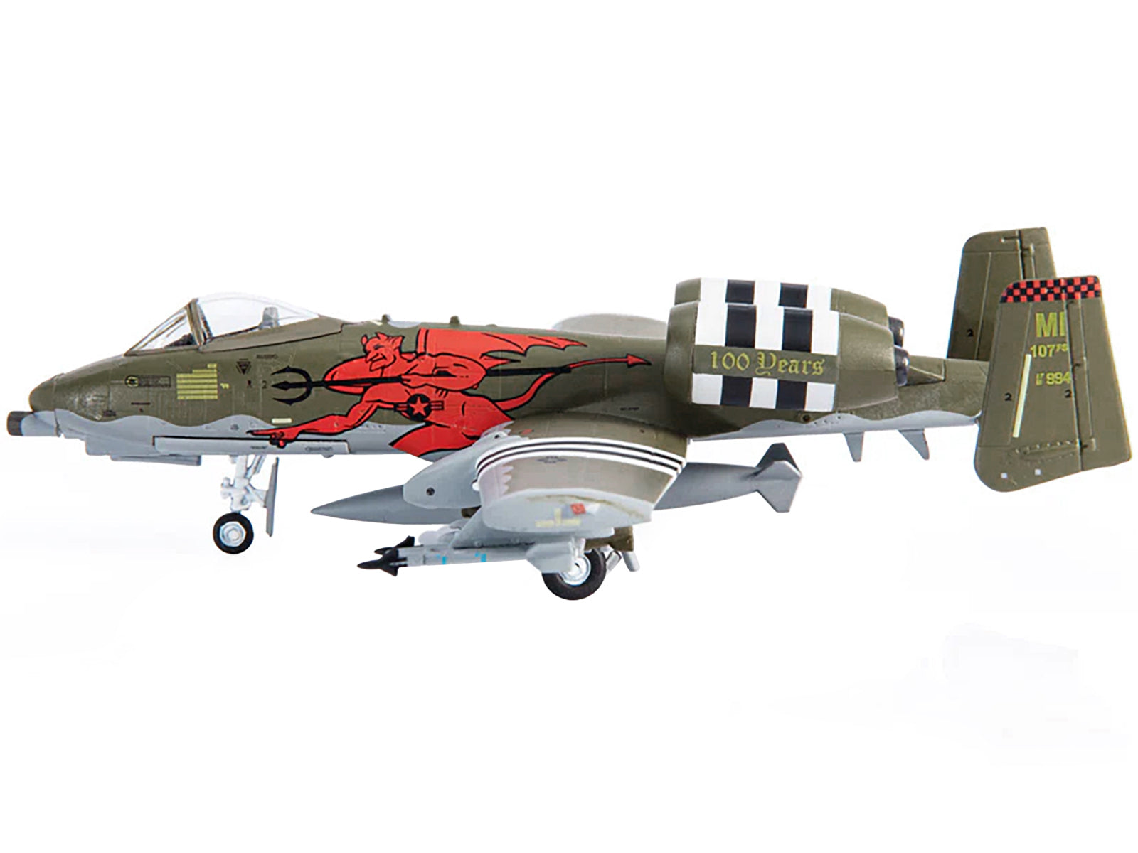 Fairchild Republic A-10A Thunderbolt II Aircraft "US Air Force 107th Fighter Squadron 100th Anniversary Edition" (2018) 1/144 Diecast Model by JC Wings - image 2