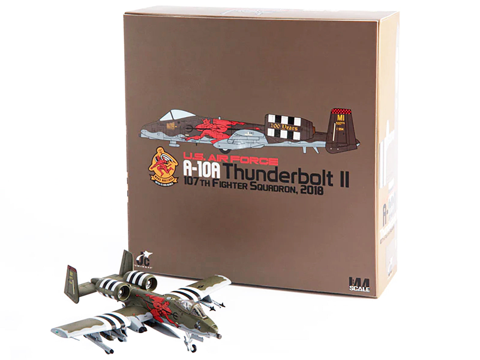 Fairchild Republic A-10A Thunderbolt II Aircraft "US Air Force 107th Fighter Squadron 100th Anniversary Edition" (2018) 1/144 Diecast Model by JC Wings - image 4