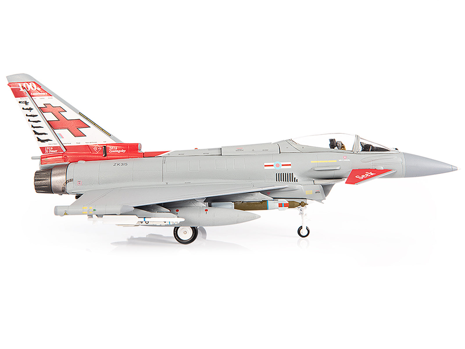 Eurofighter Typhoon FGR4 EF-2000 Aircraft "No.41(R) Squadron 100th Anniversary" (2016) British Royal Air Force 1/72 Diecast Model by JC Wings - image 4