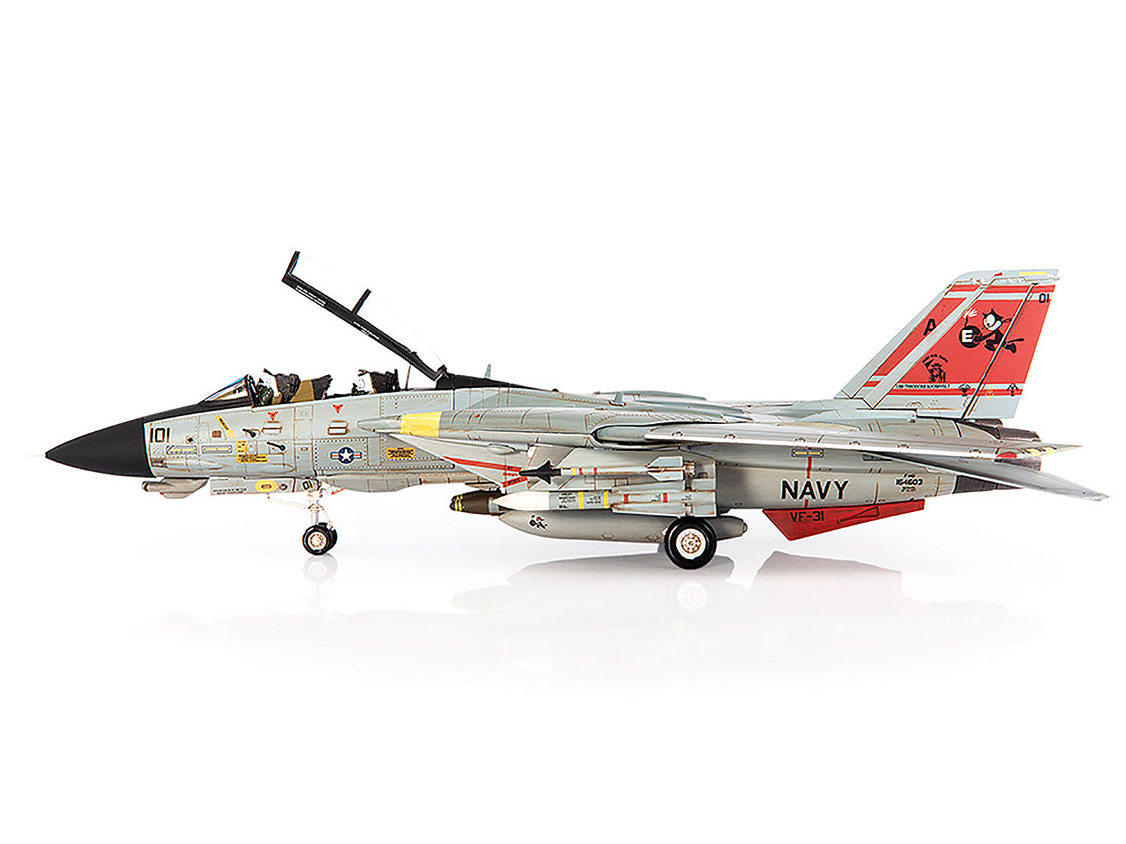 Grumman F-14D Tomcat Fighter Aircraft "VF-31 Tomcatters USS Theodore Roosevelt The Last Flight" (2006) United States Navy 1/72 Diecast Model by JC Wings - image 2
