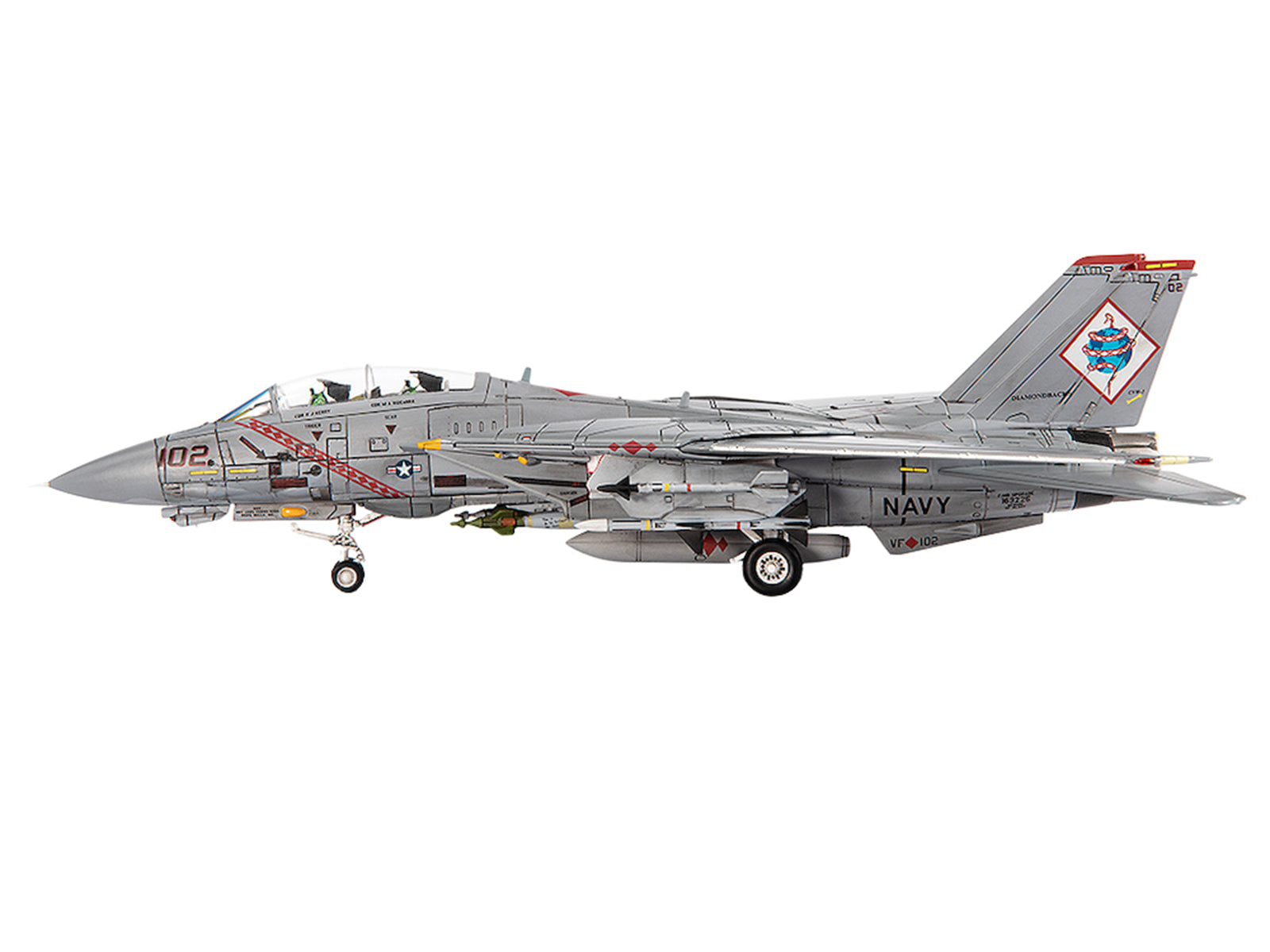 Grumman F-14B Tomcat Fighter Aircraft "VF-102 Diamondbacks Operation Enduring Freedom" (2001) United States Navy 1/72 Diecast Model by JC Wings - image 2