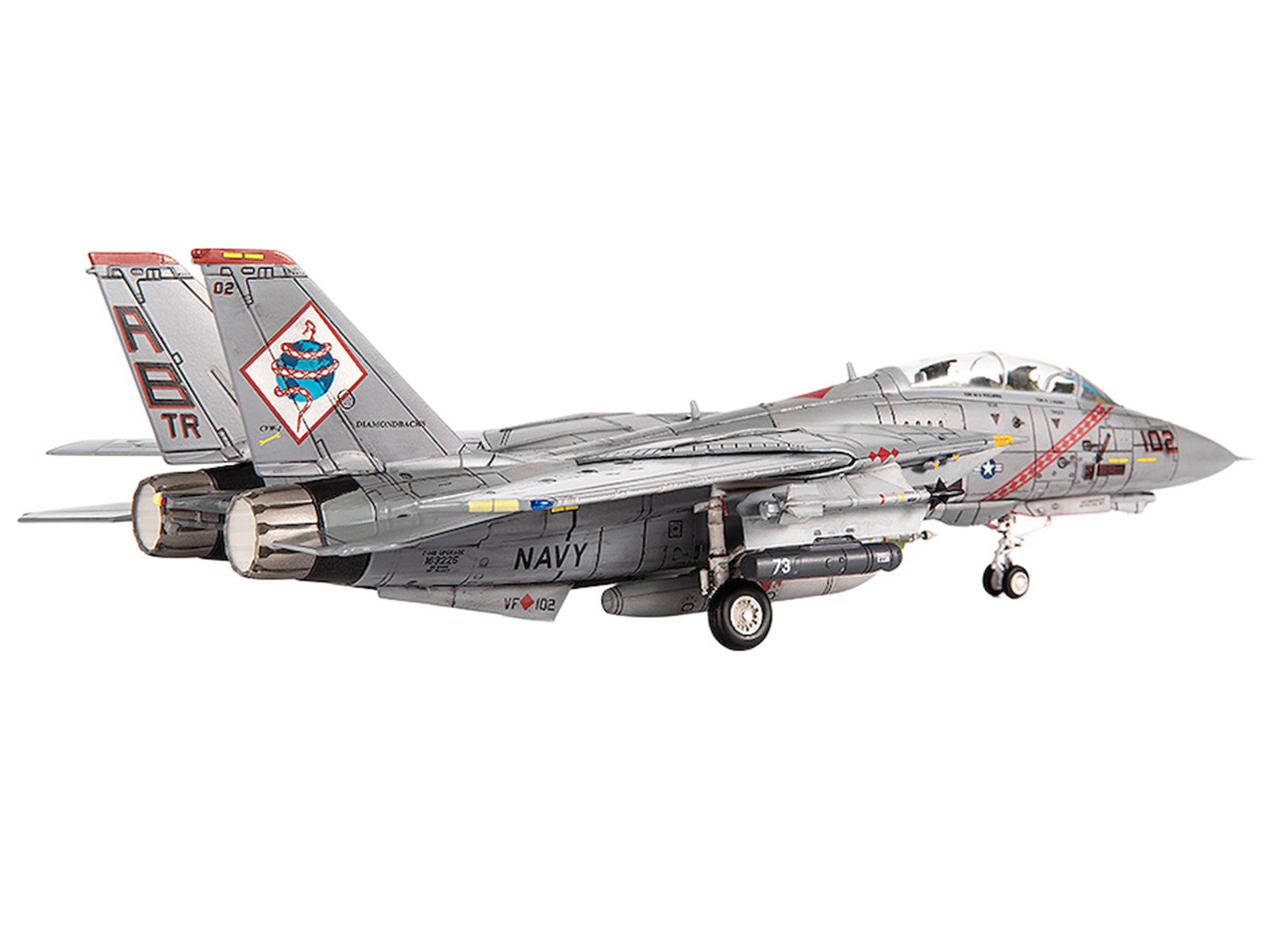 Grumman F-14B Tomcat Fighter Aircraft "VF-102 Diamondbacks Operation Enduring Freedom" (2001) United States Navy 1/72 Diecast Model by JC Wings - image 3