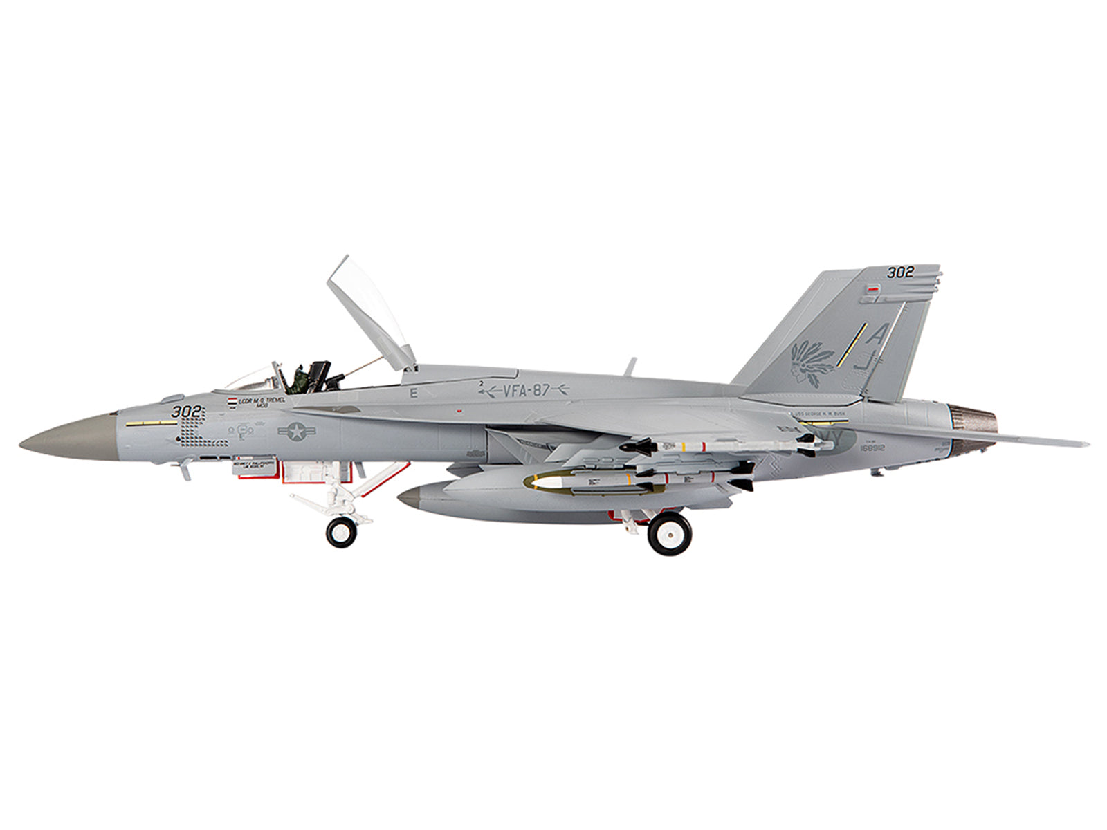 Boeing F/A-18E Super Hornet Aircraft "VFA-87 Golden Warriors USS George H. W. Bush" (2017) United States Navy 1/72 Diecast Model by JC Wings - image 2