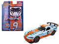 2008 Dodge Viper SRT10 #9 "Gulf Oil" Light Blue and Orange Limited Edition to 2496 pieces Worldwide 1/64 Diecast Model Car by Johnny Lightning