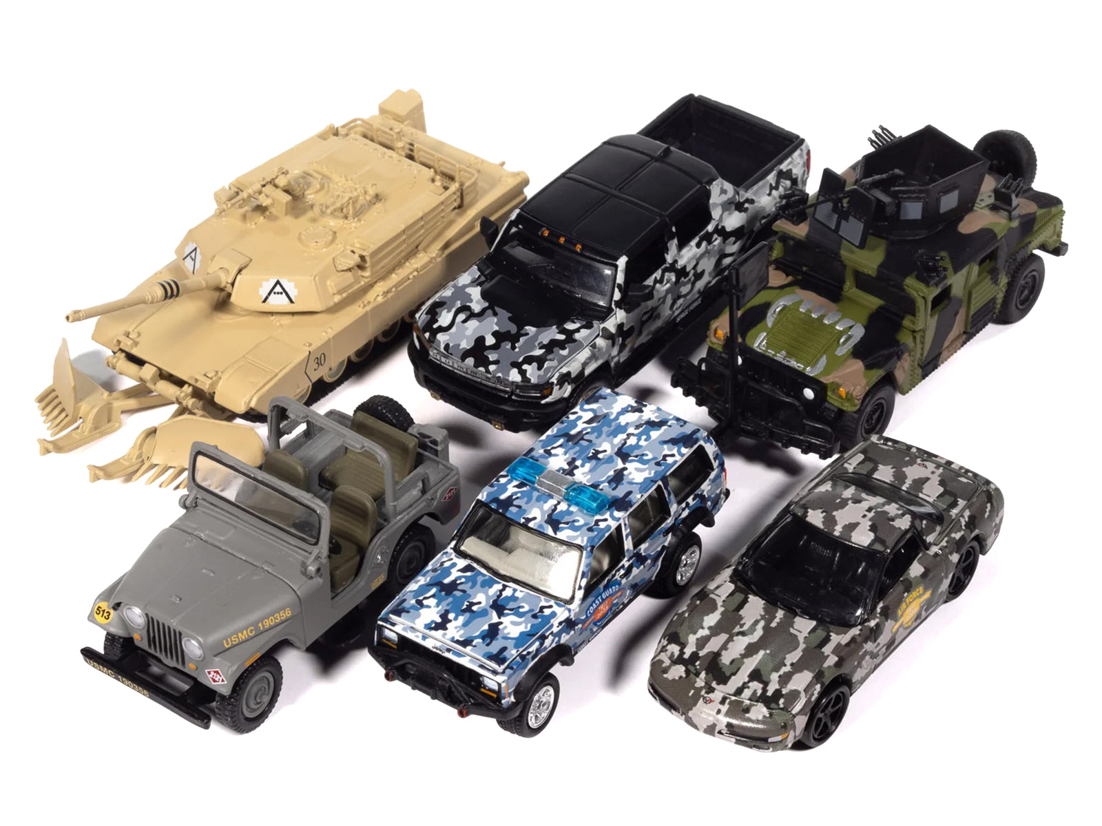 "Military" Set A of 6 pieces 2025 Release 2 Limited Edition 1/64 Diecast Model Cars by Johnny Lightning