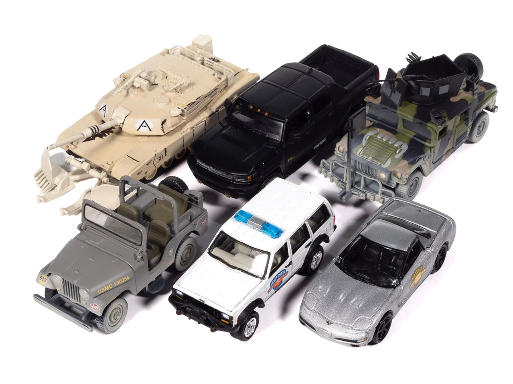 "Military" Set B of 6 pieces 2025 Release 2 Limited Edition 1/64 Diecast Model Cars by Johnny Lightning