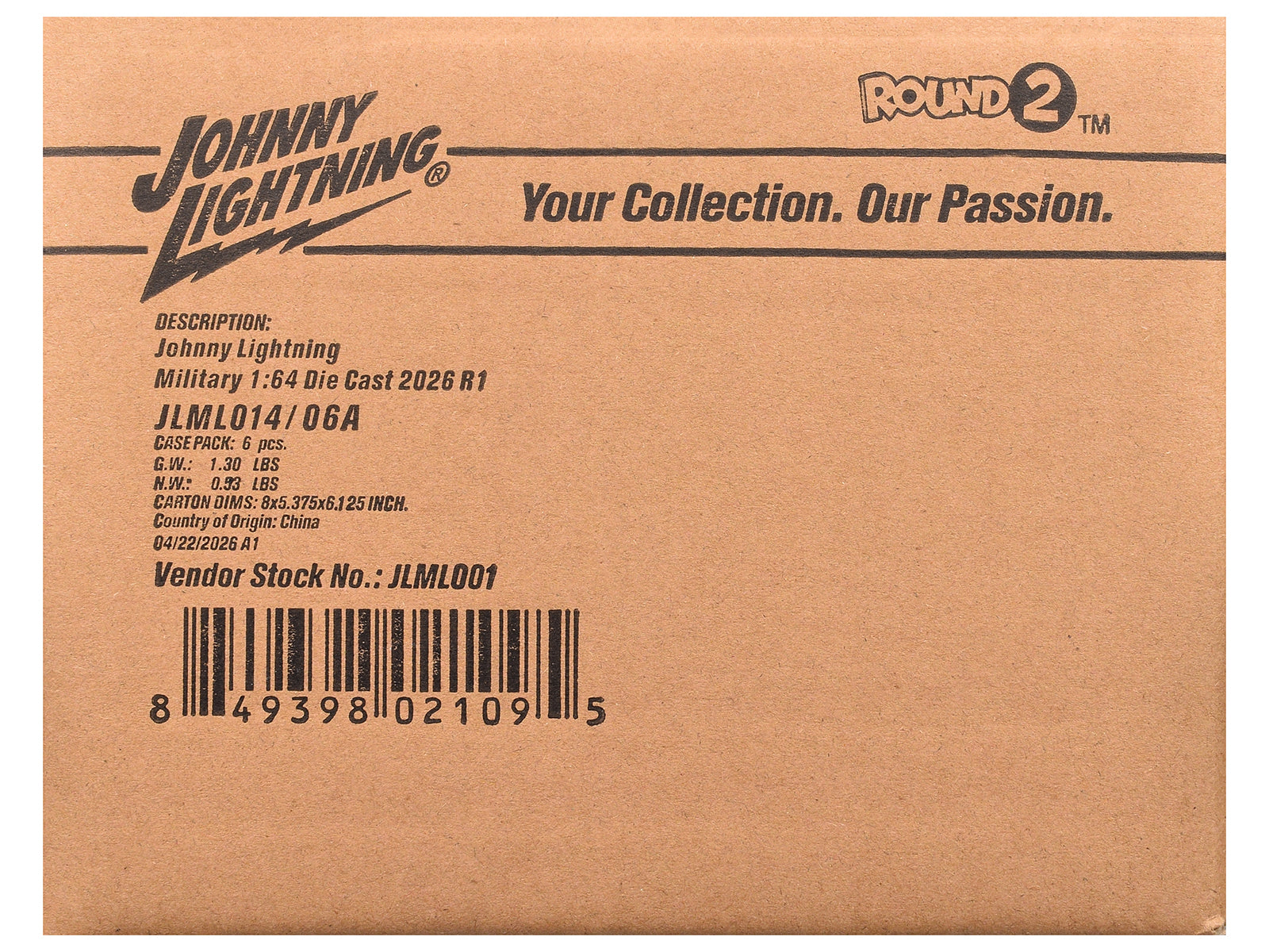 "Military" Set A of 6 pieces 2026 Release 1 Limited Edition 1/64 Diecast Model Cars by Johnny Lightning
