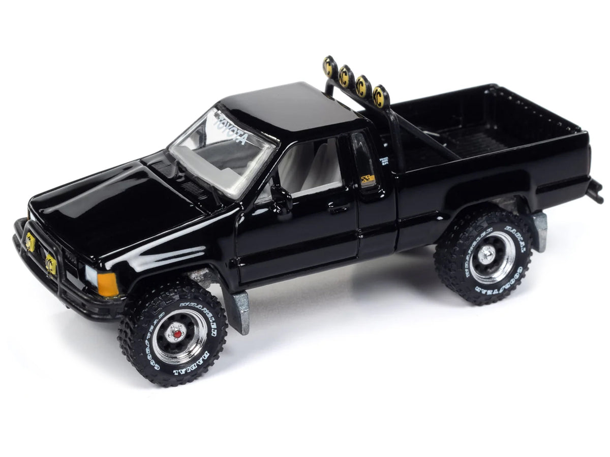 1985 Toyota SR5 Pickup Truck Black "Mystery Matinee" Movie Pop Culture 2024 Release 1 1/64 Diecast Model Car by Johnny Lightning
