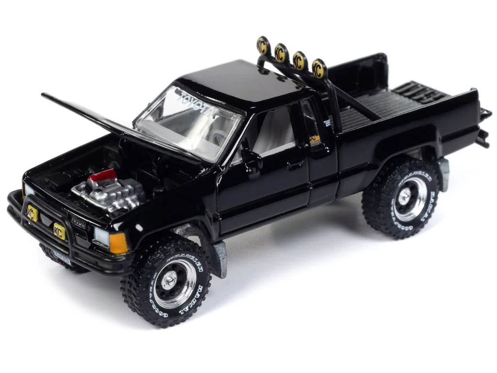 1985 Toyota SR5 Pickup Truck Black "Mystery Matinee" Movie Pop Culture 2024 Release 1 1/64 Diecast Model Car by Johnny Lightning