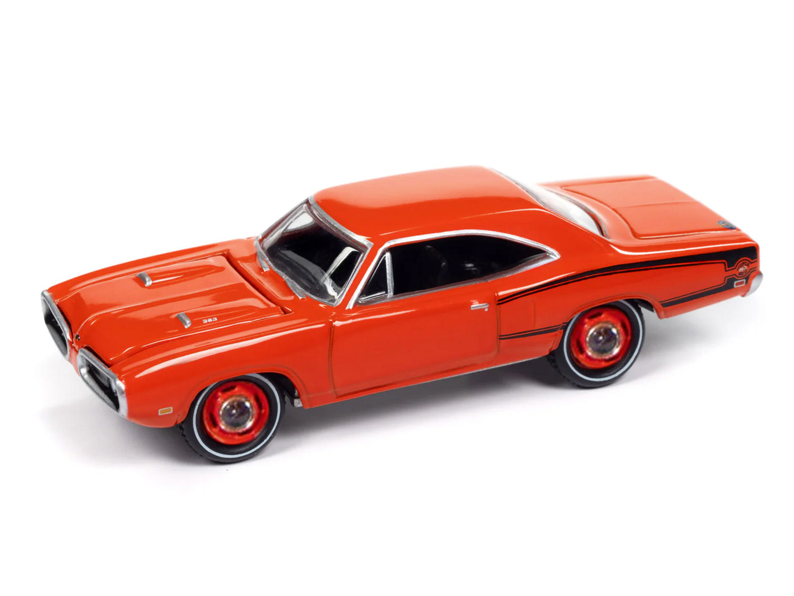 1970 Dodge Coronet Super Bee "Mr. Norm's" Hemi Orange with Black Stripes "Muscle Cars USA" Series 1/64 Diecast Model Car by Johnny Lightning - image 2