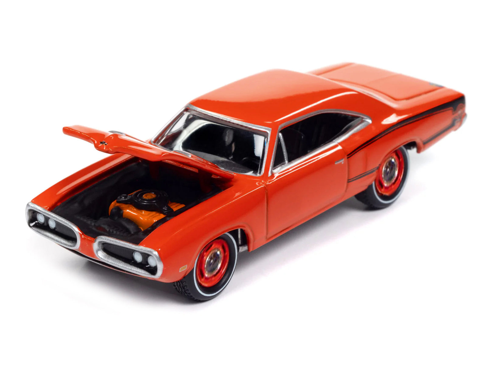 1970 Dodge Coronet Super Bee "Mr. Norm's" Hemi Orange with Black Stripes "Muscle Cars USA" Series 1/64 Diecast Model Car by Johnny Lightning - image 3