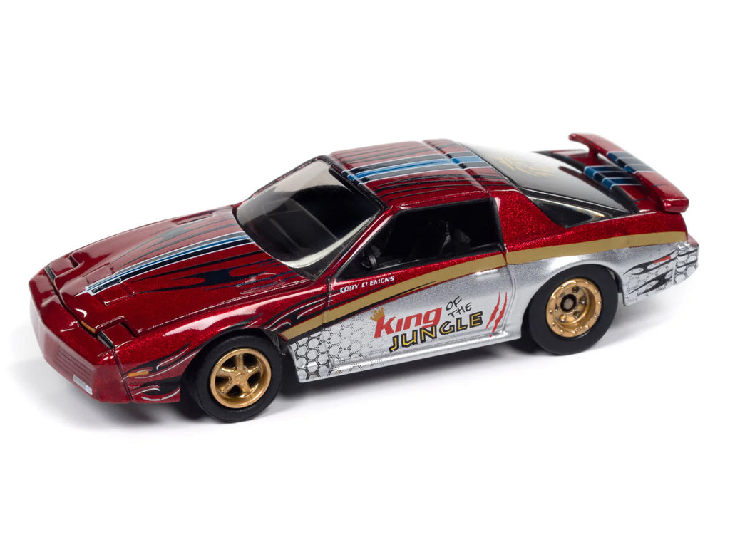 1987 Pontiac Firebird GTA "King of the Jungle" Red and Silver Metallic with Graphics "Muscle Cars USA" Series 1/64 Diecast Model Car by Johnny Lightning - image 3