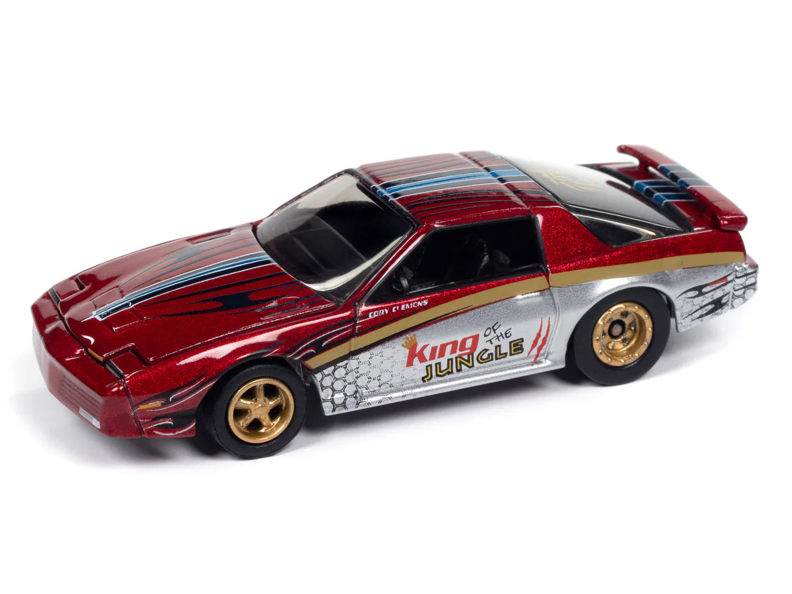 1987 Pontiac Firebird GTA "King of the Jungle" Red and Silver Metallic with Graphics "Muscle Cars USA" Series 1/64 Diecast Model Car by Johnny Lightning - image 3