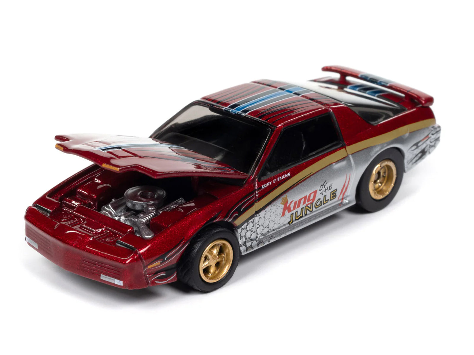 1987 Pontiac Firebird GTA "King of the Jungle" Red and Silver Metallic with Graphics "Muscle Cars USA" Series 1/64 Diecast Model Car by Johnny Lightning - image 2