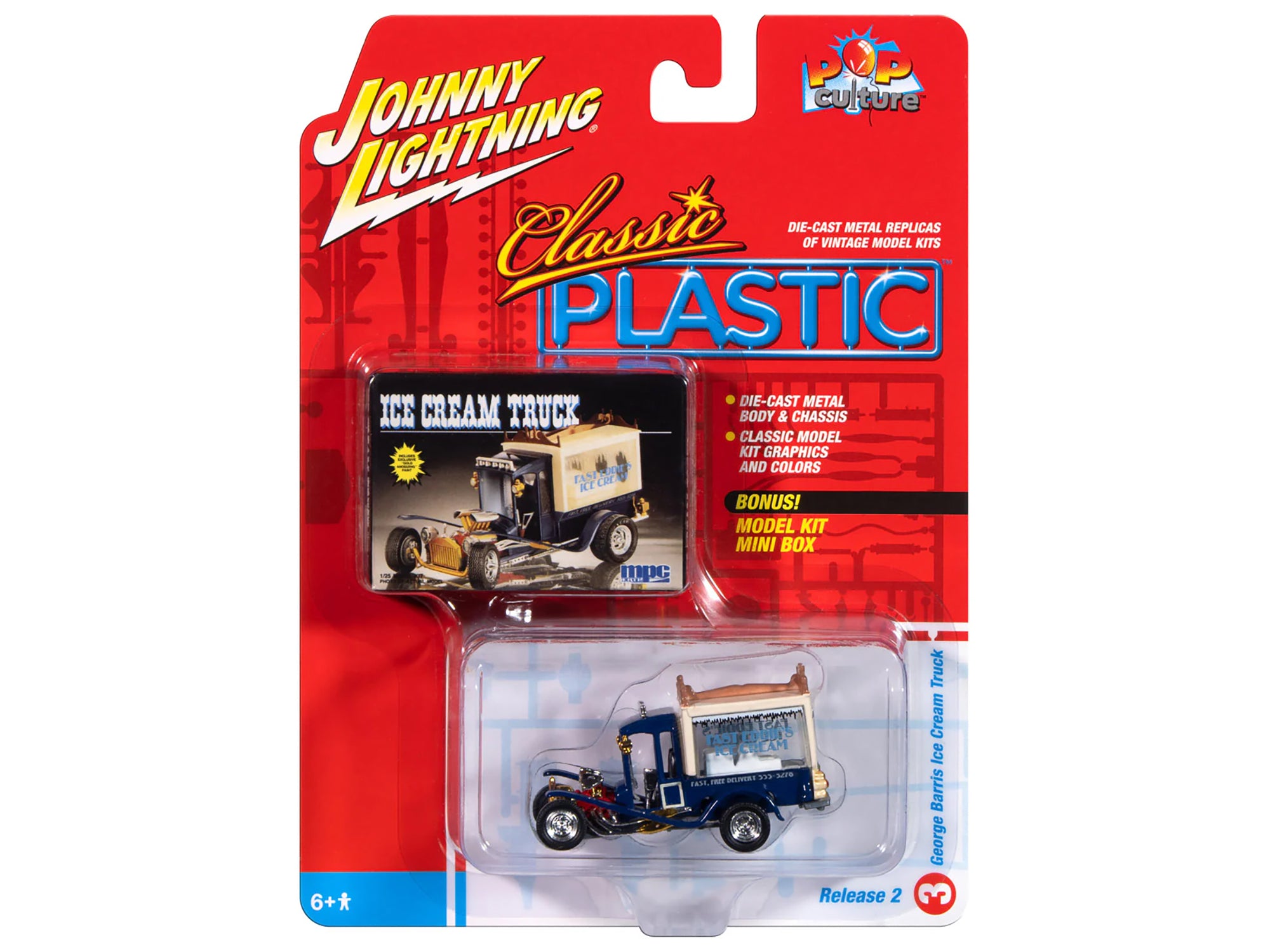 George Barris Ice Cream Truck Blue "Classic Plastic" "Pop Culture" 2024 Release 2 1/64 Diecast Model Car by Johnny Lightning - image 3