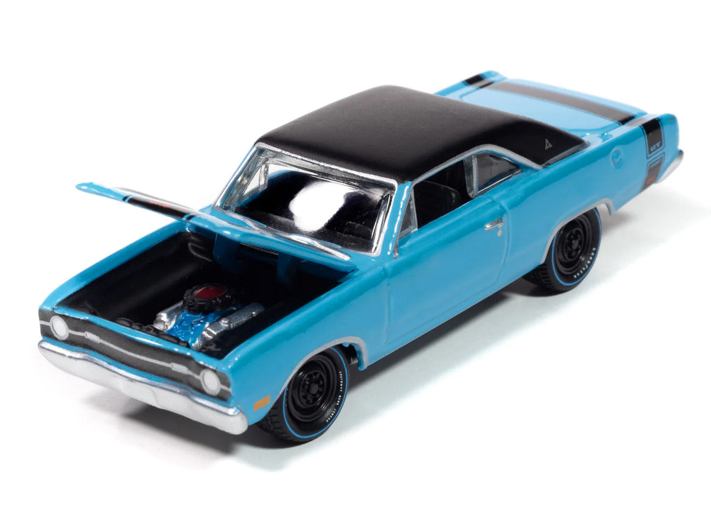 1969 Dodge Dart GTS 340 Blue with Black Top and Stripes "Goodyear Blue Streak" "Pop Culture" 2025 Release 1 1/64 Diecast Model Car by Johnny Lightning - image 3