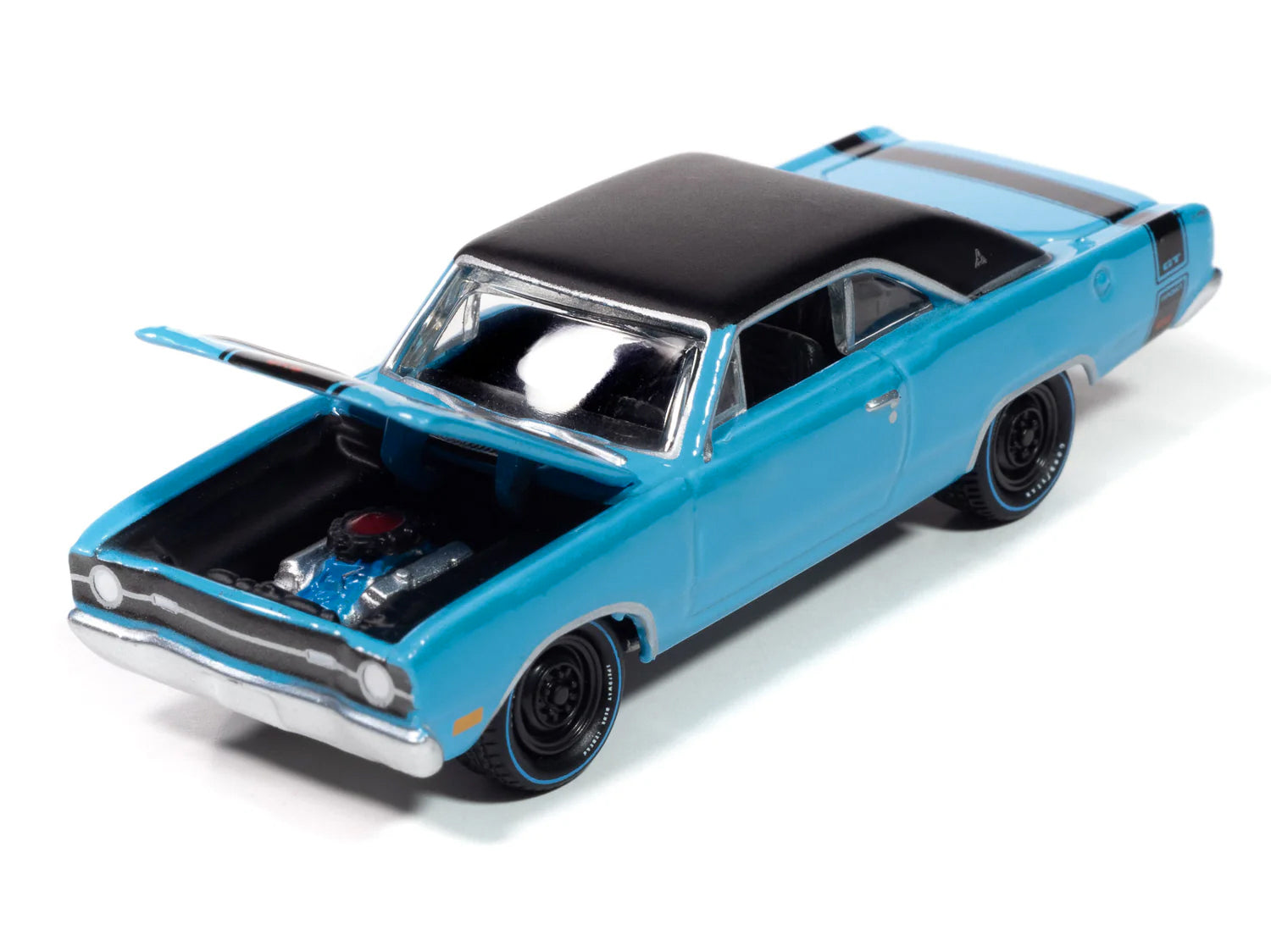 1969 Dodge Dart GTS 340 Blue with Black Top and Stripes "Goodyear Blue Streak" "Pop Culture" 2025 Release 1 1/64 Diecast Model Car by Johnny Lightning - image 3