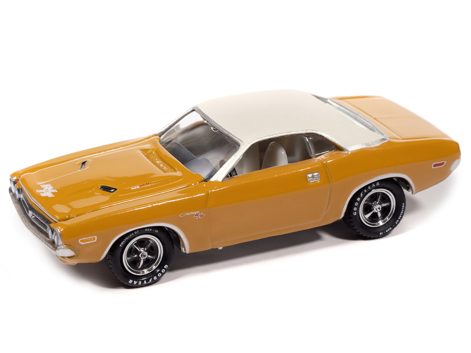 1971 Dodge Challenger R/T Butterscotch with White Top and Interior "Classic Gold Collection" 1/64 Diecast Model Car by Johnny Lightning - image 2