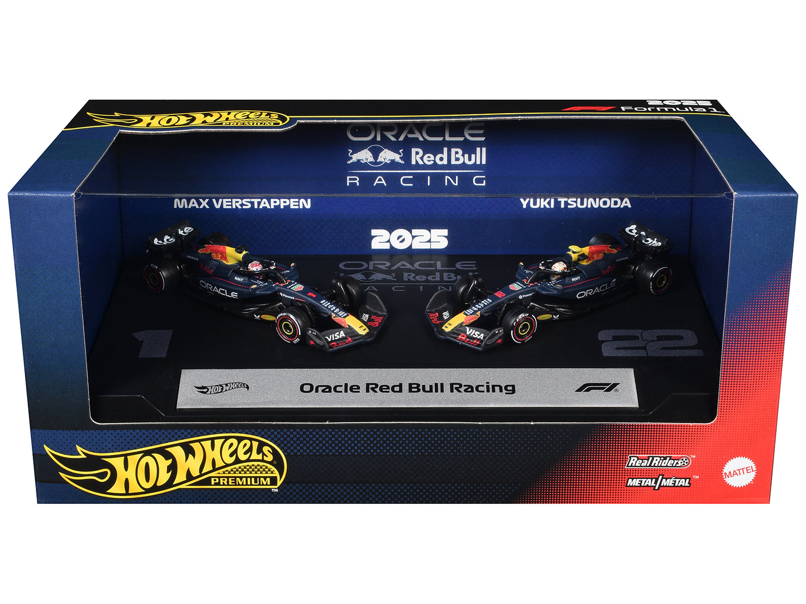 "Oracle Red Bull Racing" Formula One F1 World Championship (2025) 2 Piece Set Diecast Model Cars by Hot Wheels
