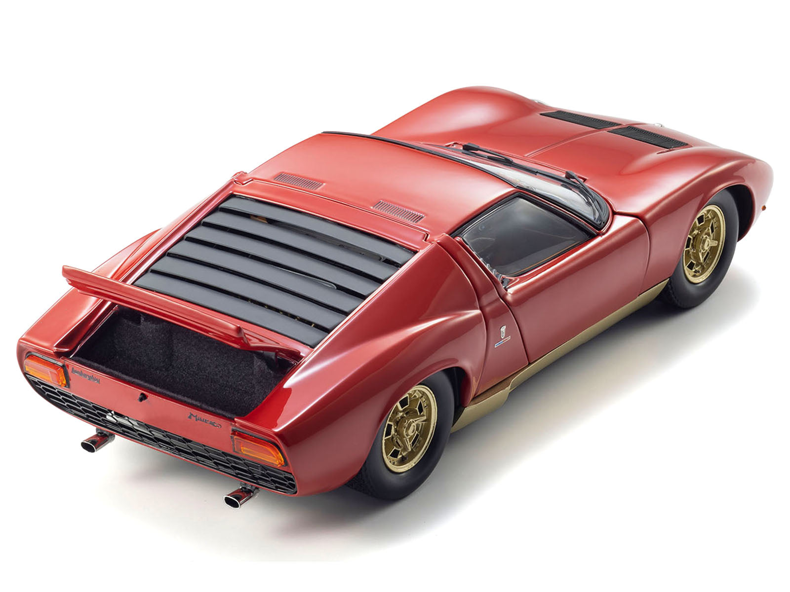 Lamborghini Miura P 400 Red with Gold Accents 1/18 Diecast Model Car by Kyosho - image 5