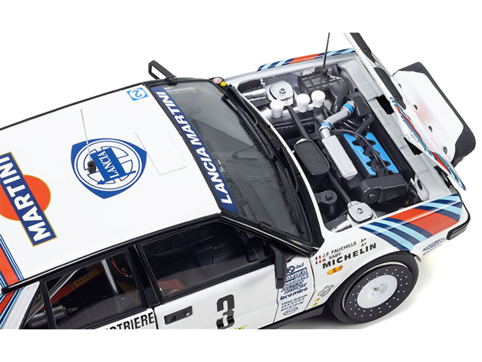 Lancia Delta HF 4WD #3 Juha Kankkunen - Juha Piironen "Martini Racing" Winner "Olympus Rally" (1987) 1/18 Diecast Model Car by Kyosho - image 2