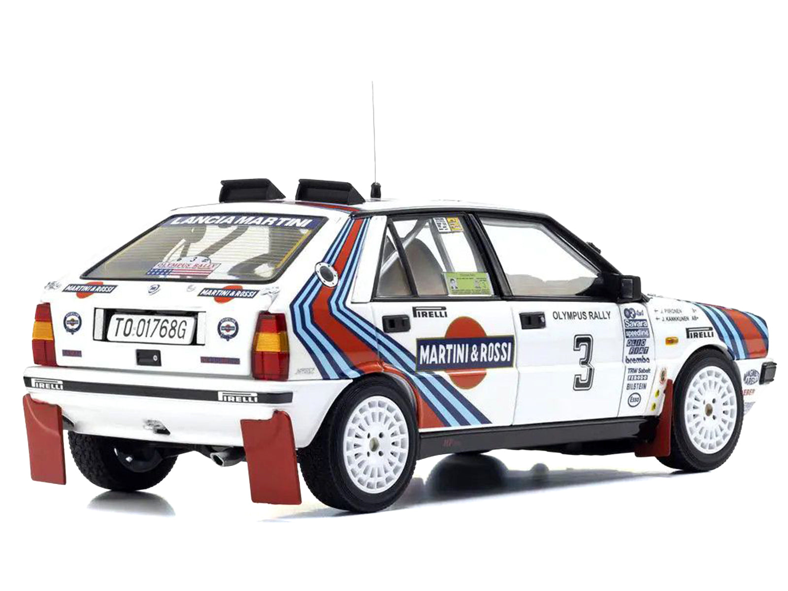 Lancia Delta HF 4WD #3 Juha Kankkunen - Juha Piironen "Martini Racing" Winner "Olympus Rally" (1987) 1/18 Diecast Model Car by Kyosho - image 5