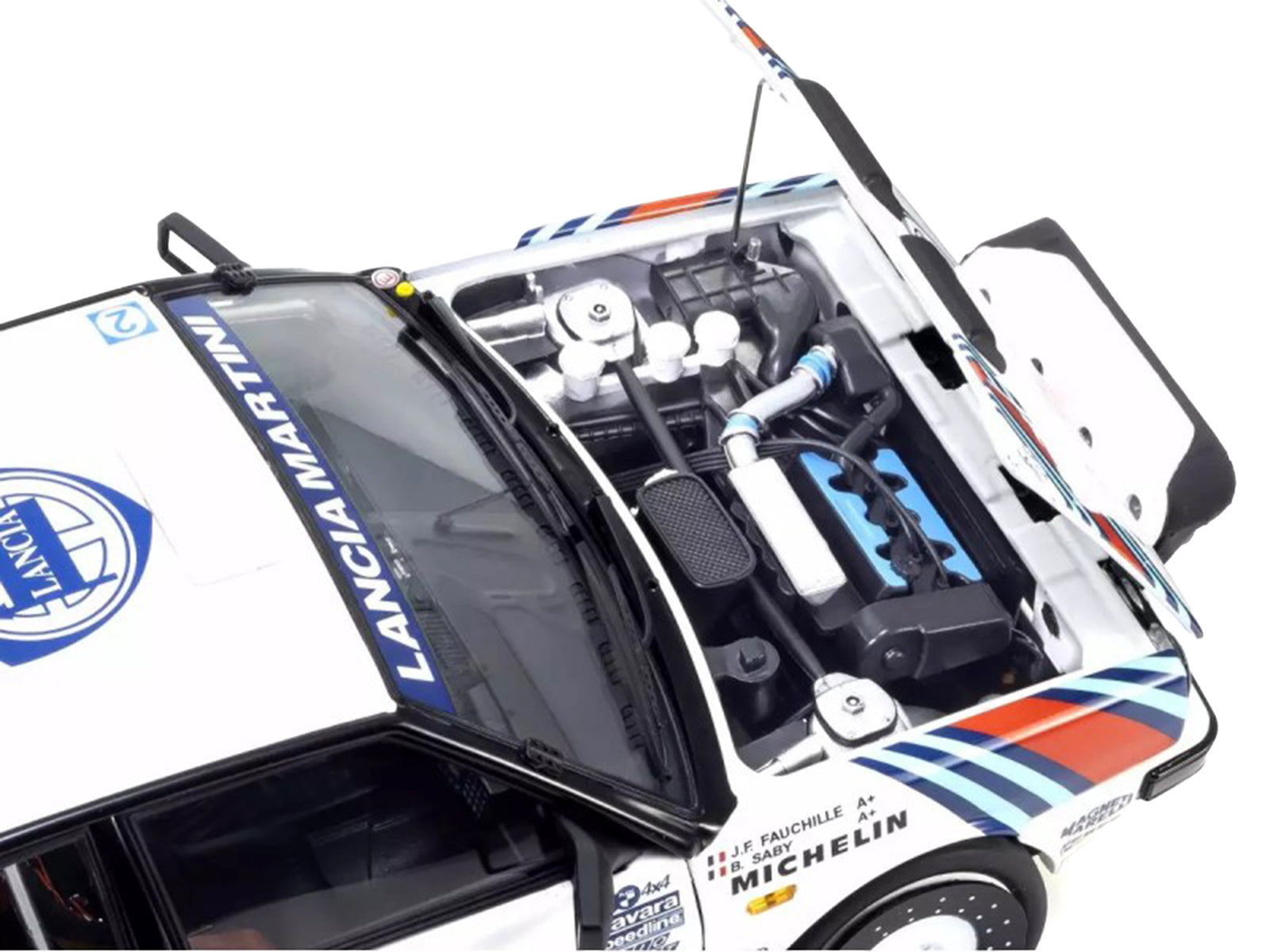 Lancia Delta HF 4WD #3 Bruno Saby - Jean-Francois Fauchille "Martini Racing" Winner "Rally Monte Carlo" (1988) 1/18 Diecast Model Car by Kyosho - image 3