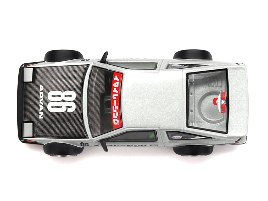 Toyota AE86 Sprinter Trueno RHD (Right Hand Drive) #86 "Kaido Street V2" Silver Metallic and Black with Carbon Hood and Graphics (Designed by Jun Imai) "Kaido House" 1/64 Die Cast Model Car by Mini GT - image 5